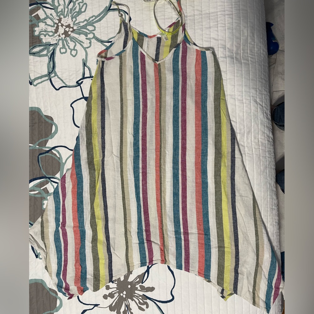 Spaghetti strap sun dress with handkerchief hem